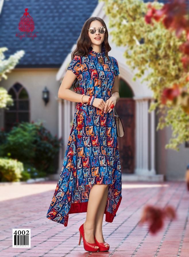 AARVI FASHION MYRA VOL 8 RAYON LONG GOWN STYLE KURTIS