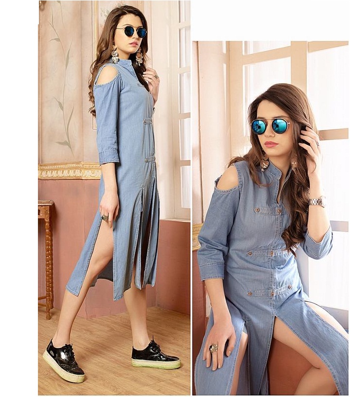 what a combination of indowestern outfits kurta with denim jacket loved  this idea chic n stylish … | Indian designer outfits, Trendy dress outfits,  Stylish dresses