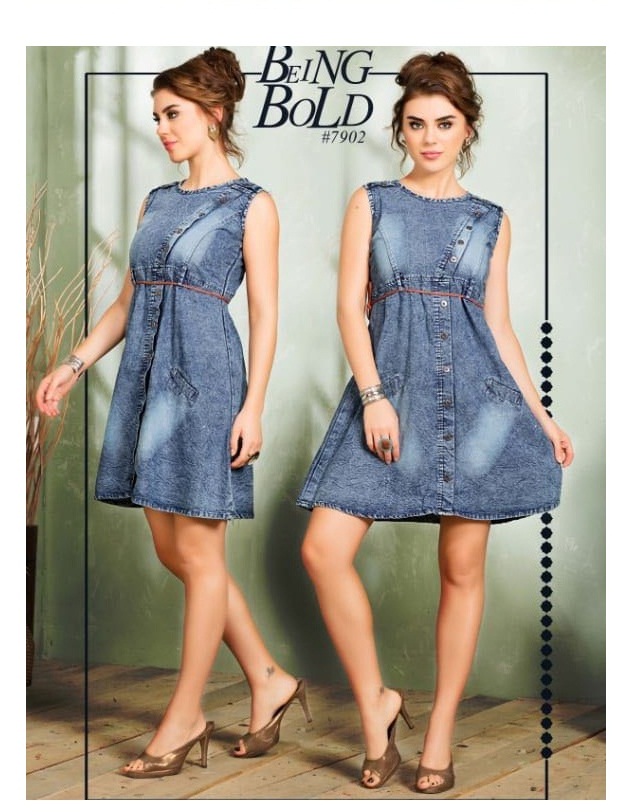 Seriema Kumb Sleecker 1018-1025 Series Fancy Cotton Denim Kurtis Funky Look  Collection