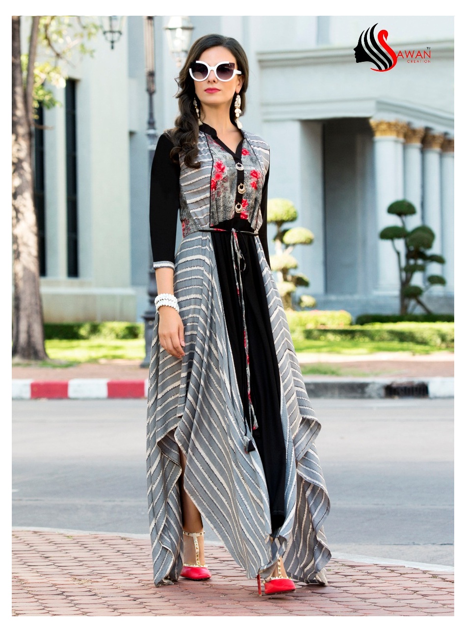 long gown style kurti